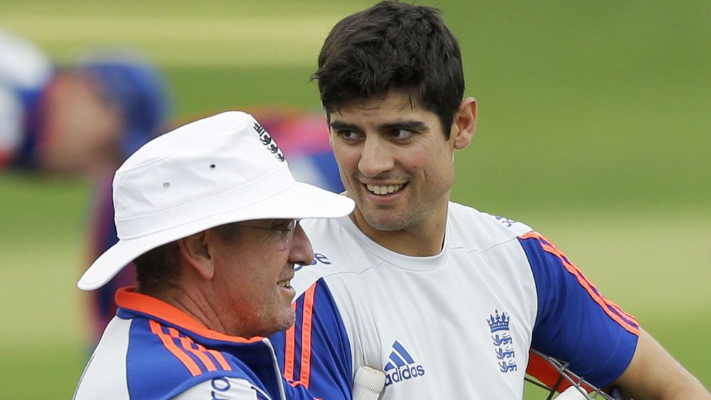 Trevor Bayliss and Alastair Cook. (AAP)
