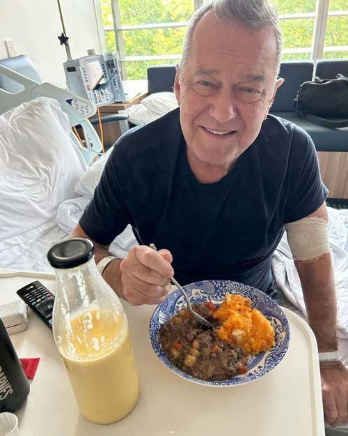 A photo posted to Jimmy Barnes' Instagram account showing the musician in hospital.