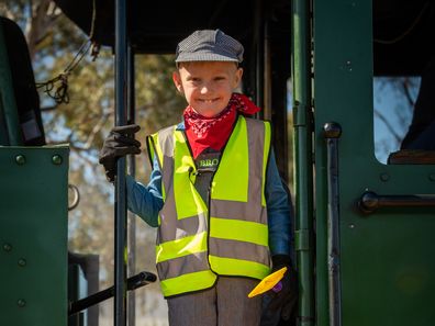 Broly Blackmore was thrilled to be a 'trainee train driver' for a day.
