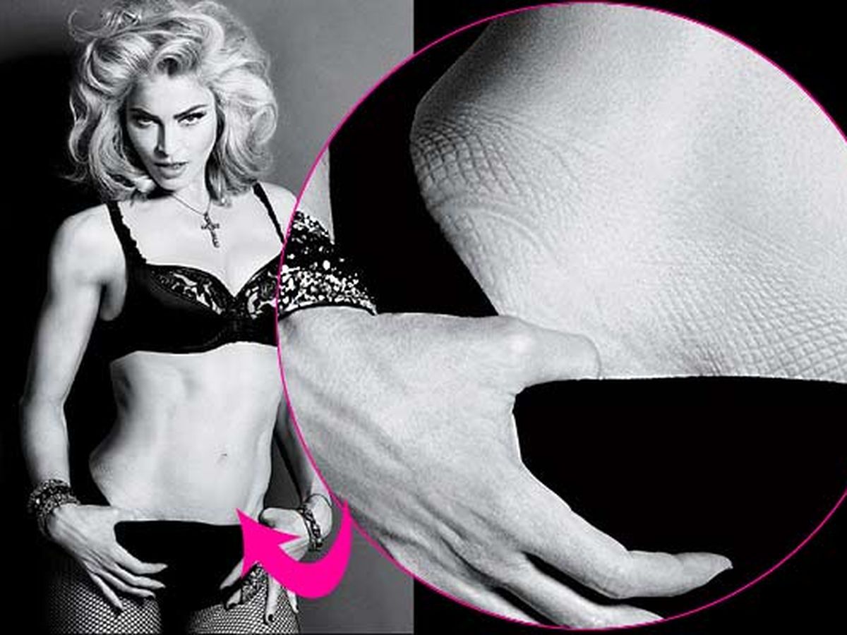 Madonna's Photoshop masterpiece but she missed the fishnet marks! -  9Celebrity