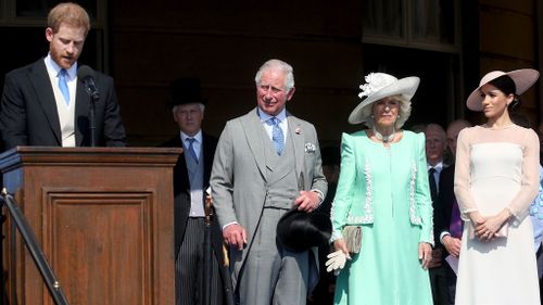 A garden party at Buckingham Palace was Meghan's first engagement after her wedding. (PA/AAP)