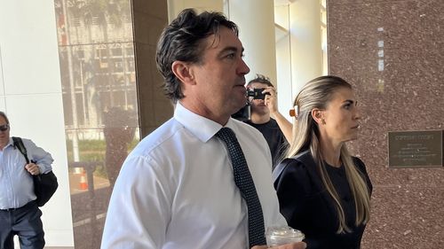 Outback Wrangler star Matt Wright arrives at the Supreme Court.