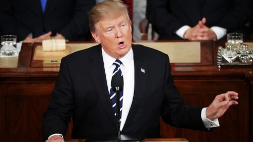 President Donald Trump addresses Congress for the first time. (Getty)