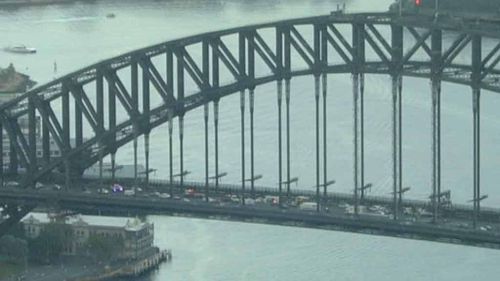 Traffic on the bridge was brought to a standstill. (9NEWS)