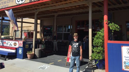 Frederick Akutsu-Brown at the RoadRunner Gift Store in Arizona. (Image: Simon Bouda)