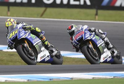 The early excitement was the dog-fight between the Yamaha teammates. (AAP)