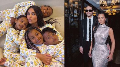 Kim Kardashian and four kids plus Pete Davidson. 