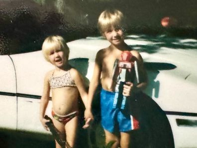 Nick Carter and sister BJ as kids