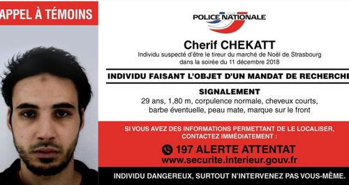 A photo of Cherif Chekatt, 29, who was born in Strasbourg, was distributed publicly on Wednesday evening local time.

