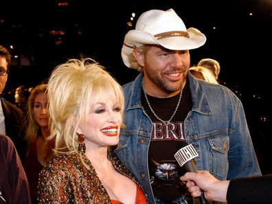 Dolly Parton and Toby Keith during 2003 BMI Country Music Awards.