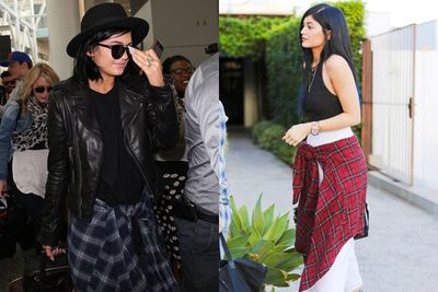 No offence Khloe, but checks are Kylie's thang. <br/><br/>Her street style reeks of it, tying flannel shirts around her teeny-tiny waist while hanging with her clique... <br/>