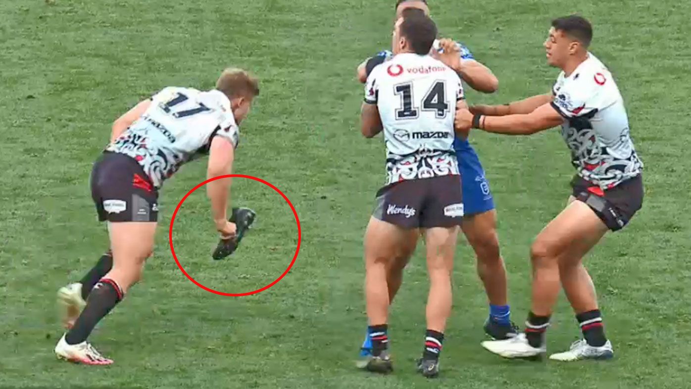 'I didn't know you could get in trouble for that': Commentators shocked by boot-throwing penalty