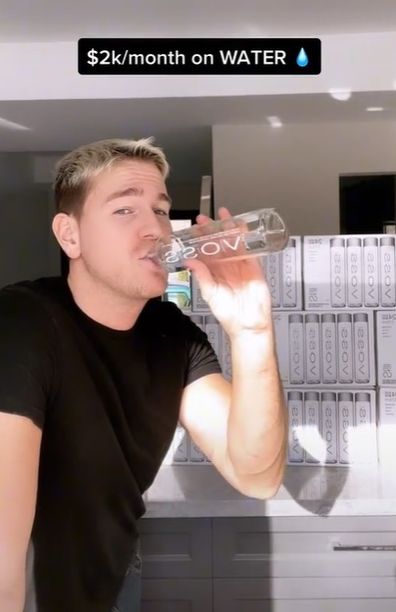 Canadian man VOSS bottled water