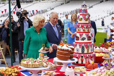 Prince Charles and Camilla, Duchess of Cornwall, attend the Great Jubilee Lunch with tables set on The Oval Cricket Ground, London, on Sunday, June 5, 2022, the fourth day of the Platinum Jubilee celebrations. 