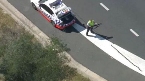 The vehicle earlier avoided a police roadblock. (9NEWS)