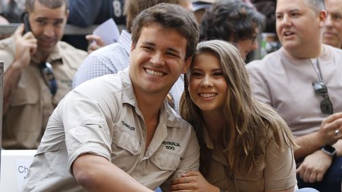 Bindi Irwin with her boyfriend Chandler Powell. (AAP)