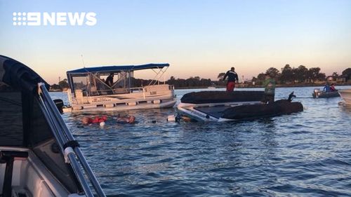 The rescue took place at the Mandurah estuary. (9NEWS)