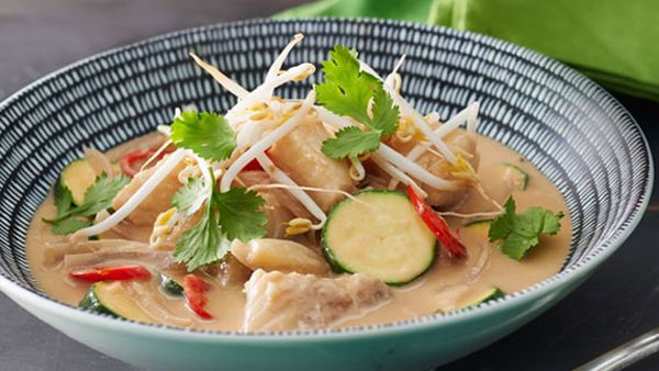 Thai green peanut and fish curry