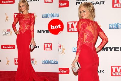 This Home and Away cutie is in danger of BURNING that carpet to pieces in this dress.
