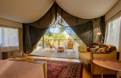 Truffle Lodge luxury glamping canvas tent interiors