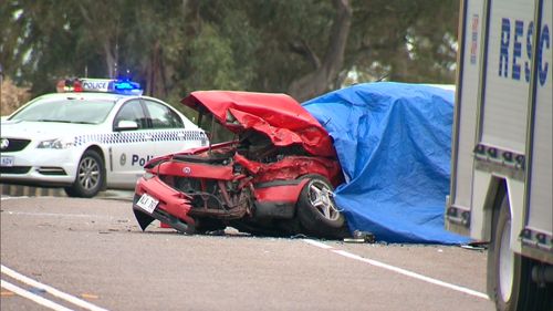 The two cars crashed just before 5pm yesterday. Two teens died at the scene.