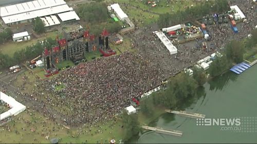 The man was found unconscious and without a pulse near the stage yesterday. (9NEWS)
