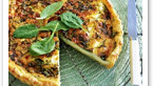 Spinach and feta quiche