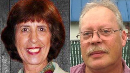 Adrian Kologi (right) escaped the home without injury however his partner Mary Schulz (left) was shot dead. (Facebook)