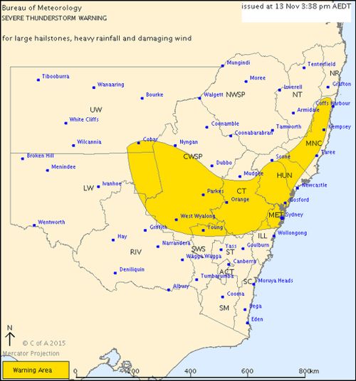 A severe thunderstorm warning for heavy rainfall has been issued for the highlighted regions. (Bureau of Meteorology)