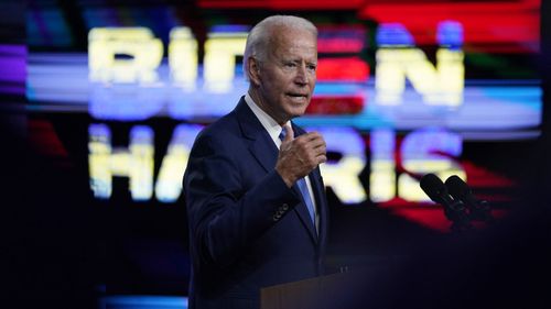 Democratic presidential candidate former Vice President Joe Biden speaks in Wilmington, Delaware, on September 2, 2020, about school reopenings.