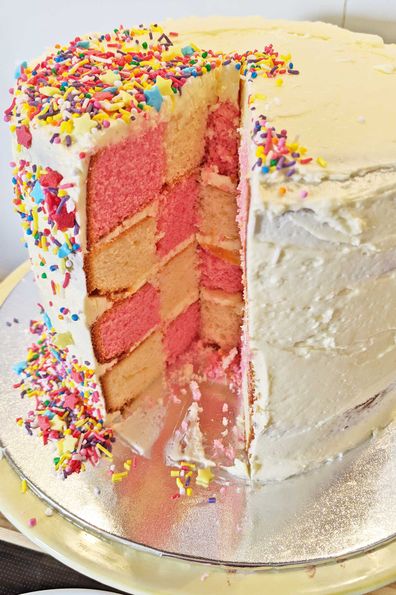 Show-stopping checkerboard cake