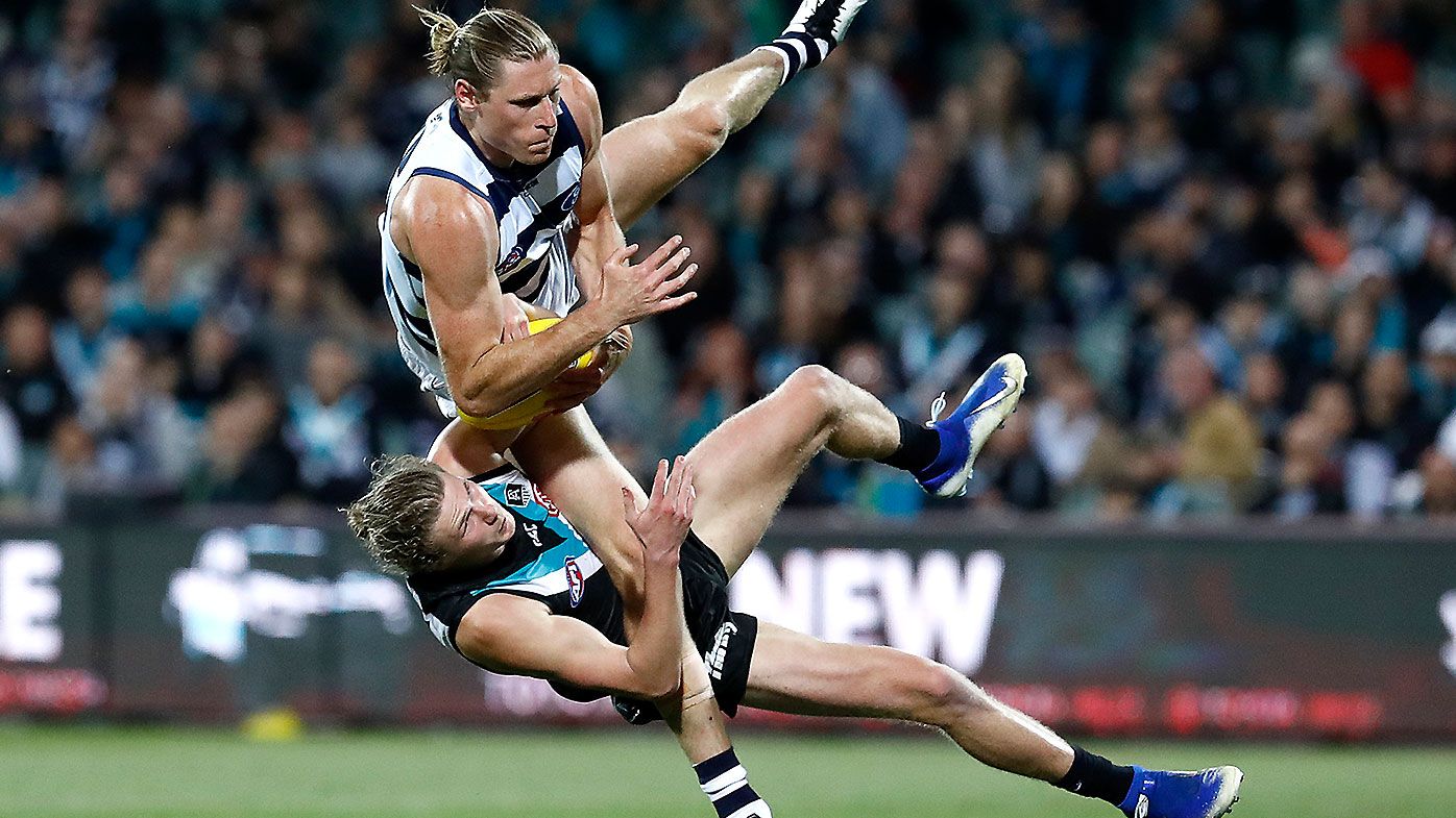 Port Adelaide coach Ken Hinkley lauds young duo after courageous acts against Geelong