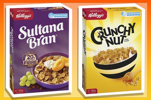 9PR: Kellogg's Sultana Bran High Fibre Breakfast Cereal, 420g and Kellogg's Crunchy Nut Corn Flakes Breakfast Cereal, 380g