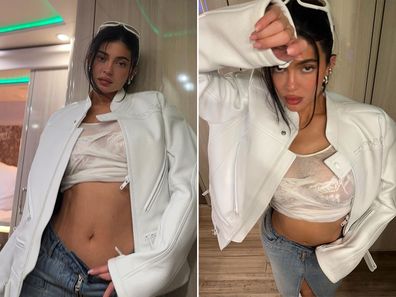 Kylie Jenner poses in Kat The Label's $69 Frankie Underwire bra at Coachella.