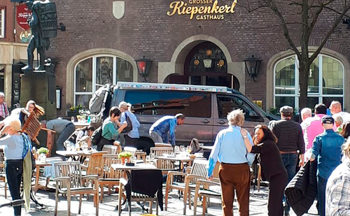 The van crashed into people outside a Muenster pub. (EPA/AAP)