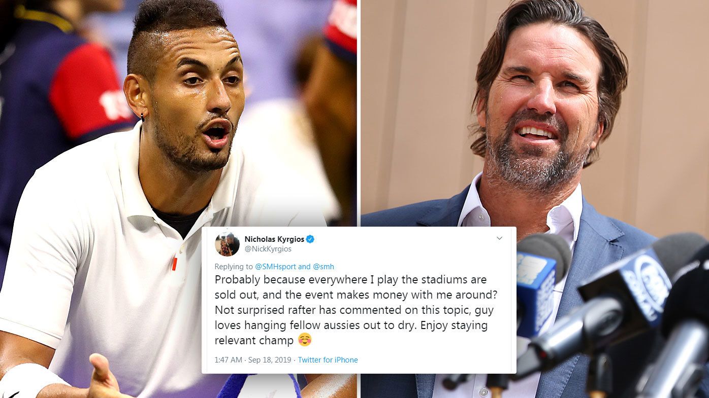 Kyrgios and Rafter's feud has been reignited