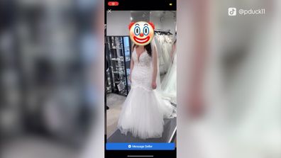 Fatphobic wedding dress ad on Facebook Marketplace