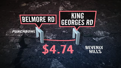 A two kilometre stretch of the M5 Motorway will cost drivers $4.74 from next month.