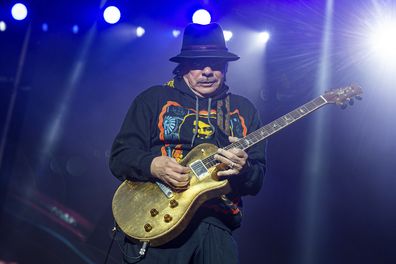 Carlos Santana performs at the BottleRock Napa Valley Music Festival on May 26, 2019, in Napa, California