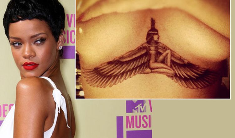 Rihanna shows off new underboob tattoo - 9Celebrity