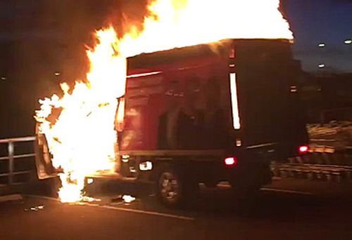 One Nation truck in flames (One Nation/Twitter)