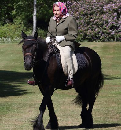 Queen riding horse at Windsor