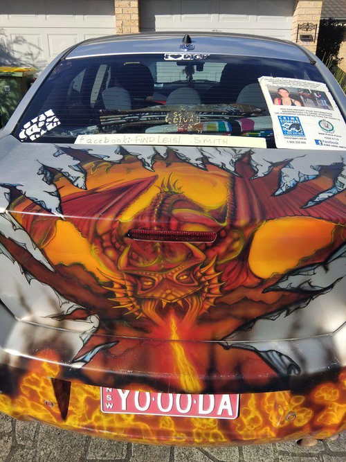Sandi Harvey car tribute to missing daughter Leisl Smith