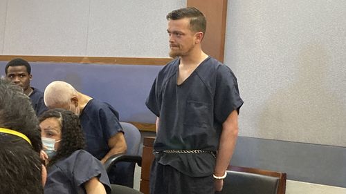 Brandon Lee Toseland stands and listens to a judge during a brief court appearance on February 28.