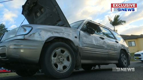 The vehicle complete with a kitchen sink was towed away late this afternoon. Picture: 9NEWS