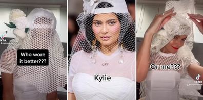 Jessica Rowe recreates Kylie Jenner's controversial Met Gala look.