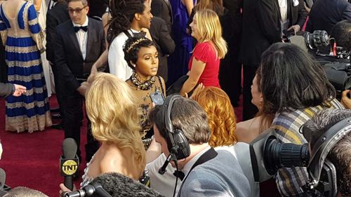 Hidden Figures actress Janelle Monae. (9NEWS/Ehsan Knopf)