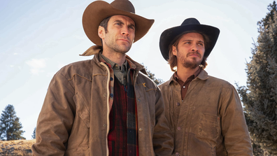 Wes Bentley and Luke Grimes in Yellowstone.