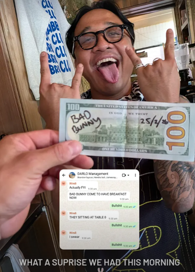 Bad Bunny spotted at the rusty rabbit in darlinghurst sydney 