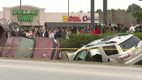 The Harris County Sheriff's Office says the SUV was filled with teens who were throwing eggs at other cars yesterday afternoon when another driver began chasing them. 